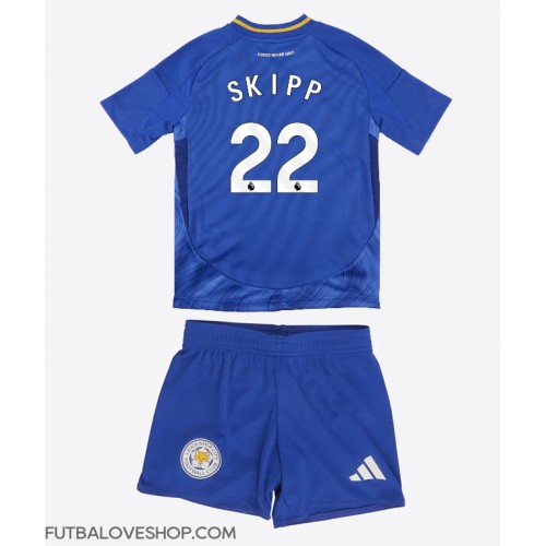 Dres Leicester City Oliver Skipp #22 Domáci pre deti 2024-25 Krátky Rukáv (+ trenírky)